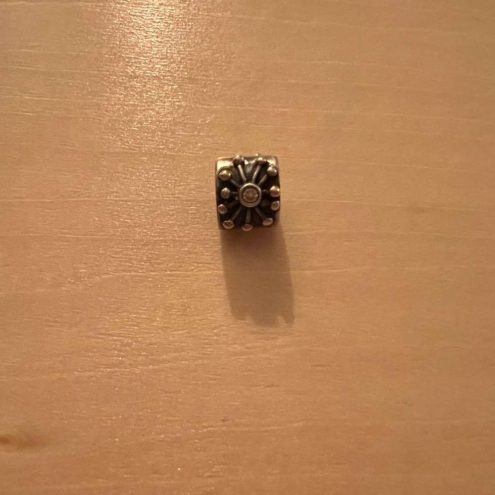 Silver Floral Charm Bead